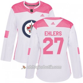 Dame Ishockey Winnipeg Jets Tröja Nikolaj Ehlers 27 Adidas 2017-2018 Vit Rosa Fashion Authentic